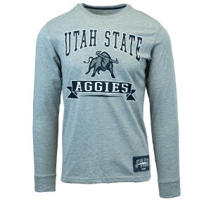 utah state aggies long sleeve tshirt gray